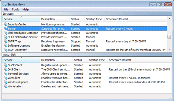 Keep your Windows services running or restart them on a user-defined schedule!